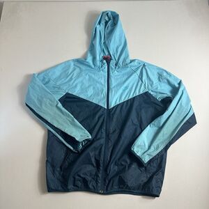Nike Windbreaker Hoodie‎ Track Jacket Blue Mens Large Active Running Training